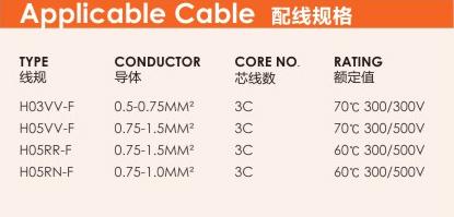 品字尾电源线规格参数